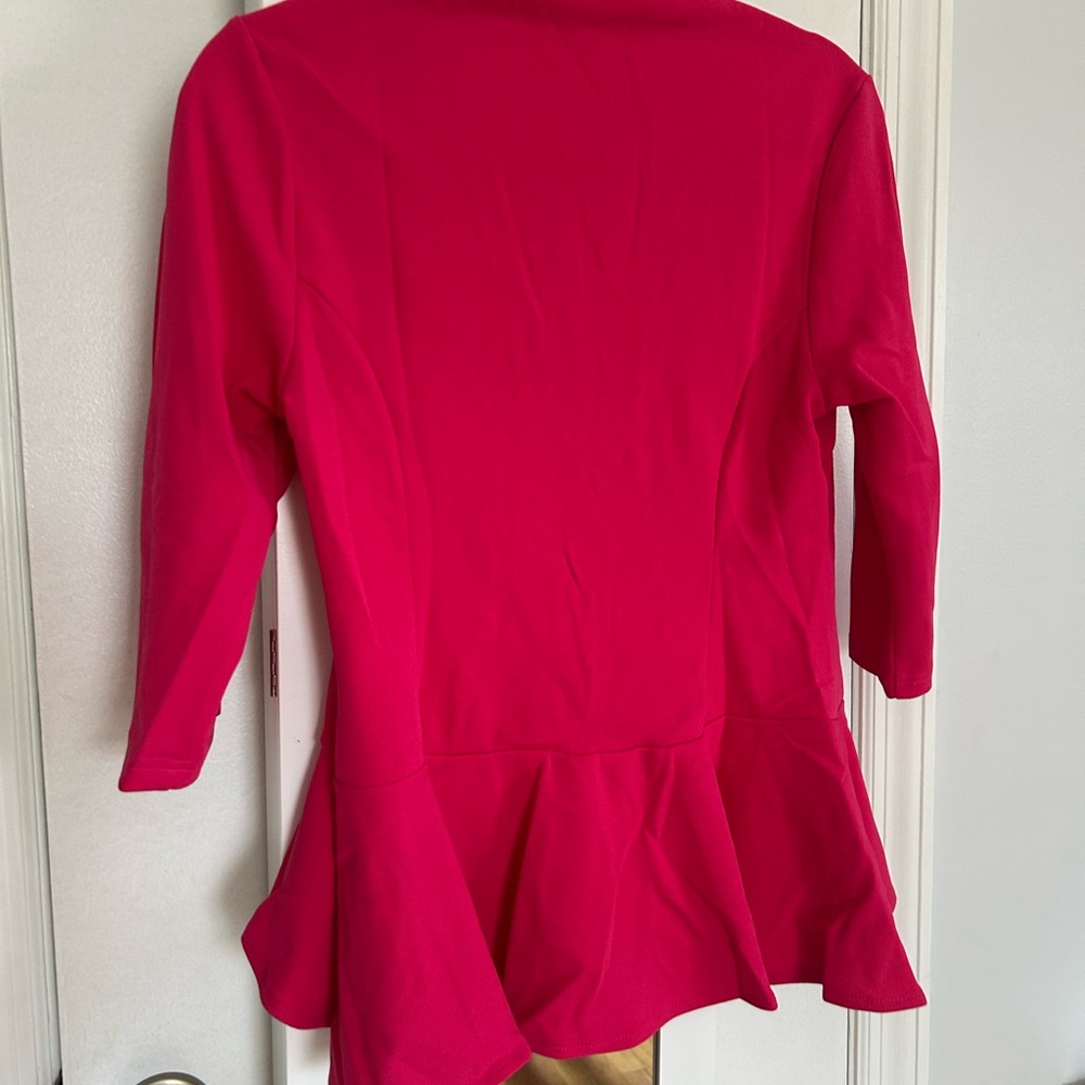 Bright Pink Blazer With Ruffle